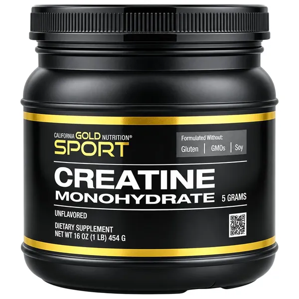 California Gold Nutrition Sport Pure Creatine Monohydrate Unflavored, 1 lb (454 g)