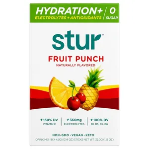Stur Hydration + Electrolytes + Antioxidants - 8 Sticks - fruit punch