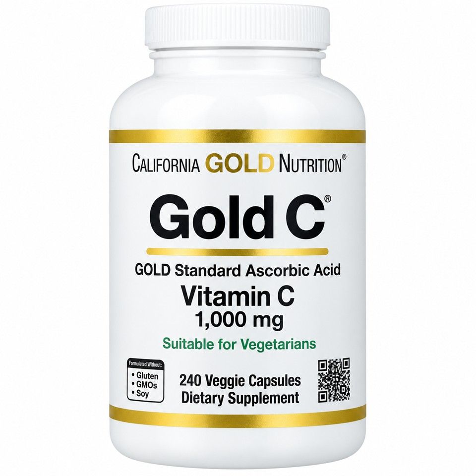California Gold Nutrition, Gold C, USP Grade Vitamin C, 1,000 mg, 240 Veggie Capsules