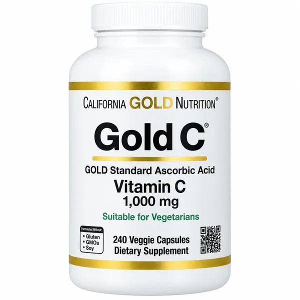 California Gold Nutrition, Gold C, USP Grade Vitamin C, 1,000 mg, 240 Veggie Capsules