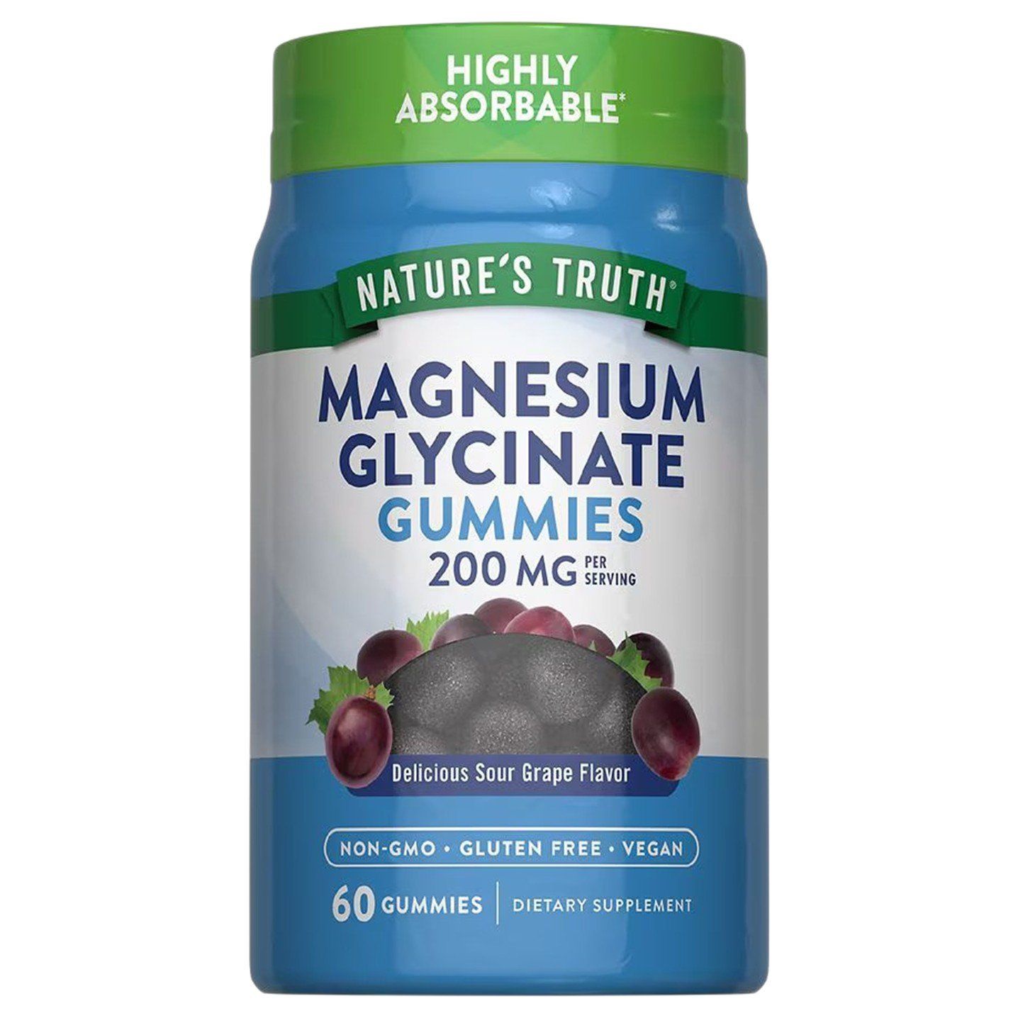 Nature's Truth Magnesium Glycinate Gummies Sour Grape - 60 Gummies