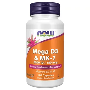 NOW Foods Mega D3 & MK-7, 120 Capsules