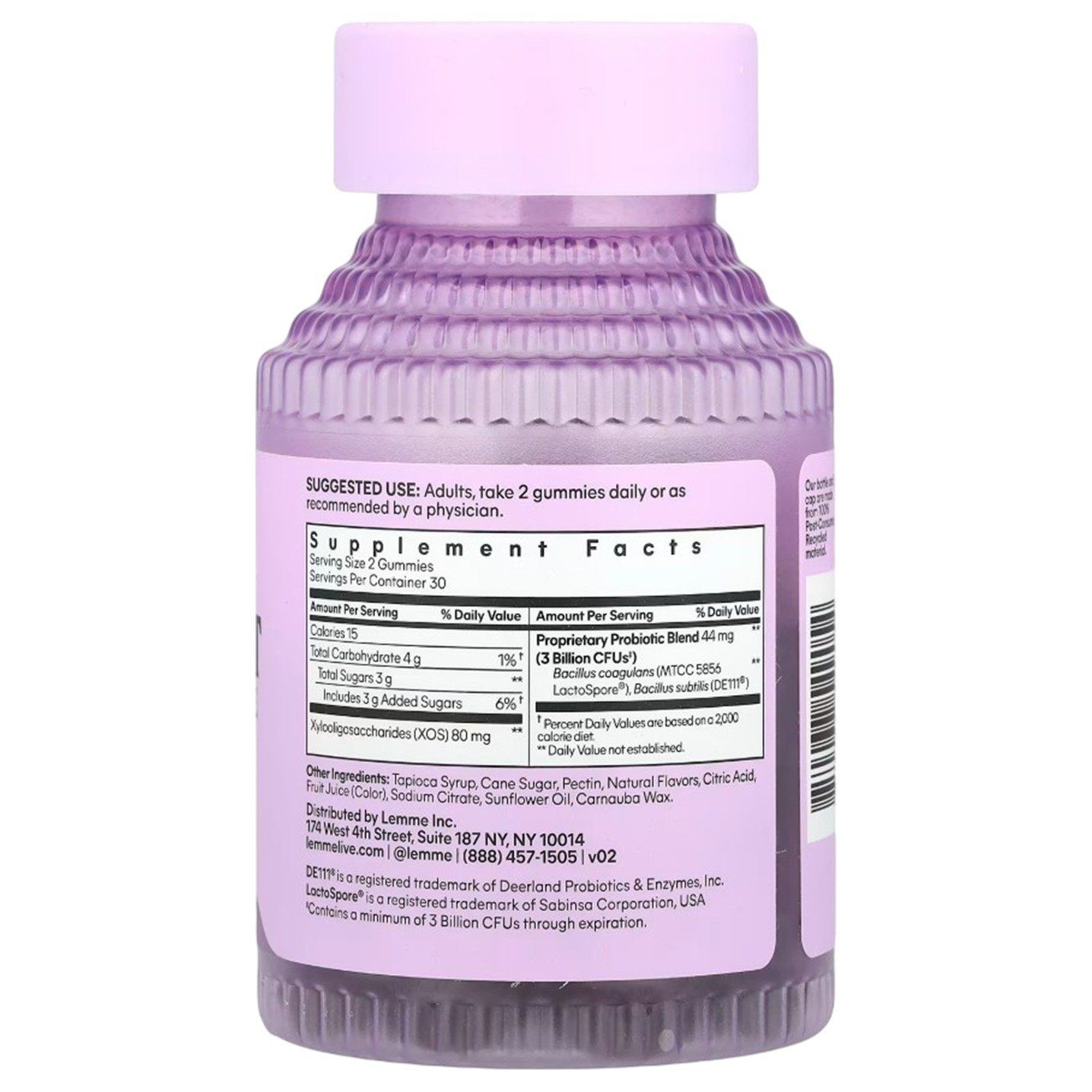 Lemme Debloat Daily Digestive Probiotic Gummies - 60 Gummies