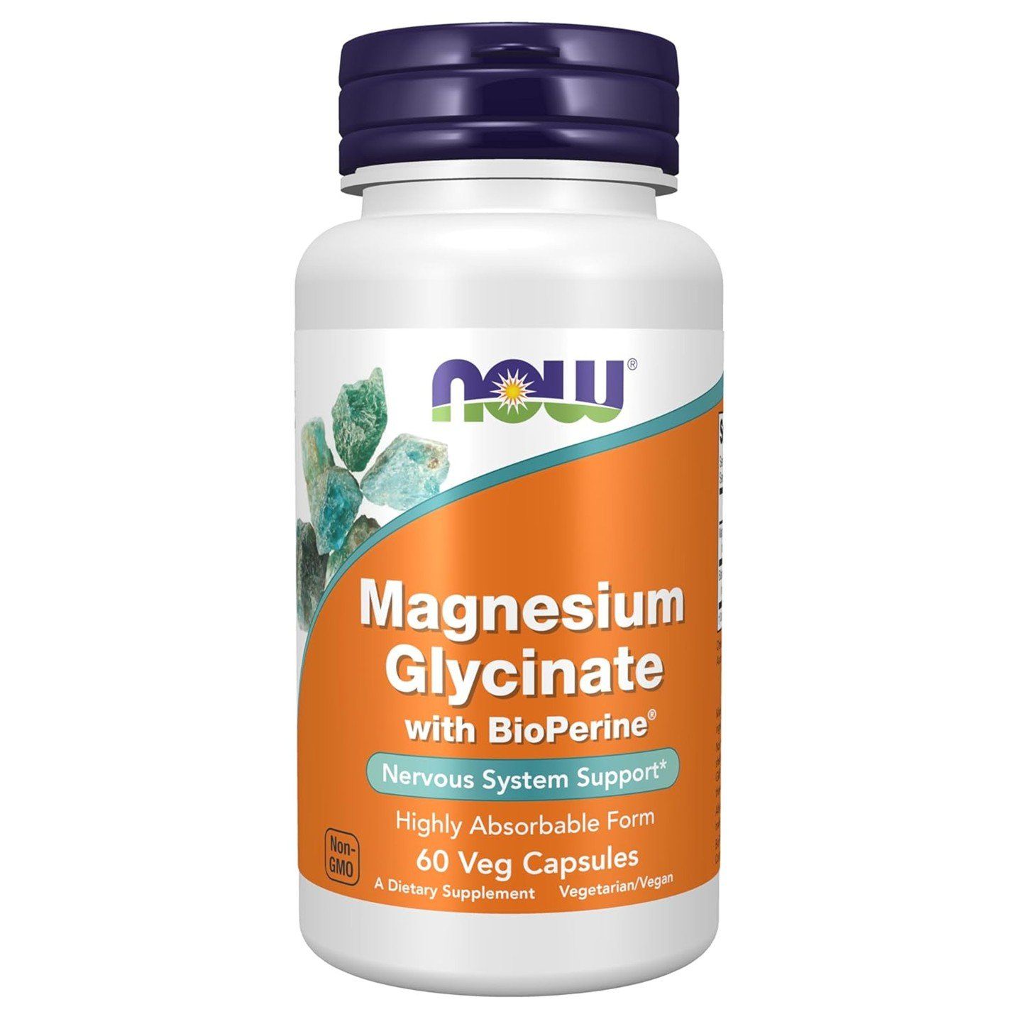 NOW Foods Magnesium Glycinate with BioPerine - 60 Veg Capsules