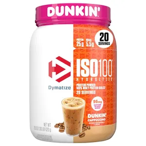 Dymatize ISO100 Whey Protein Isolate - 20 Servings - dunkin cappuccino