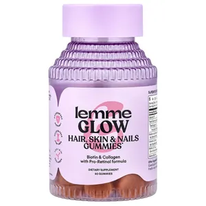 Lemme, Glow, Hair, Skin & Nails Gummies, Peach, 60 Gummies