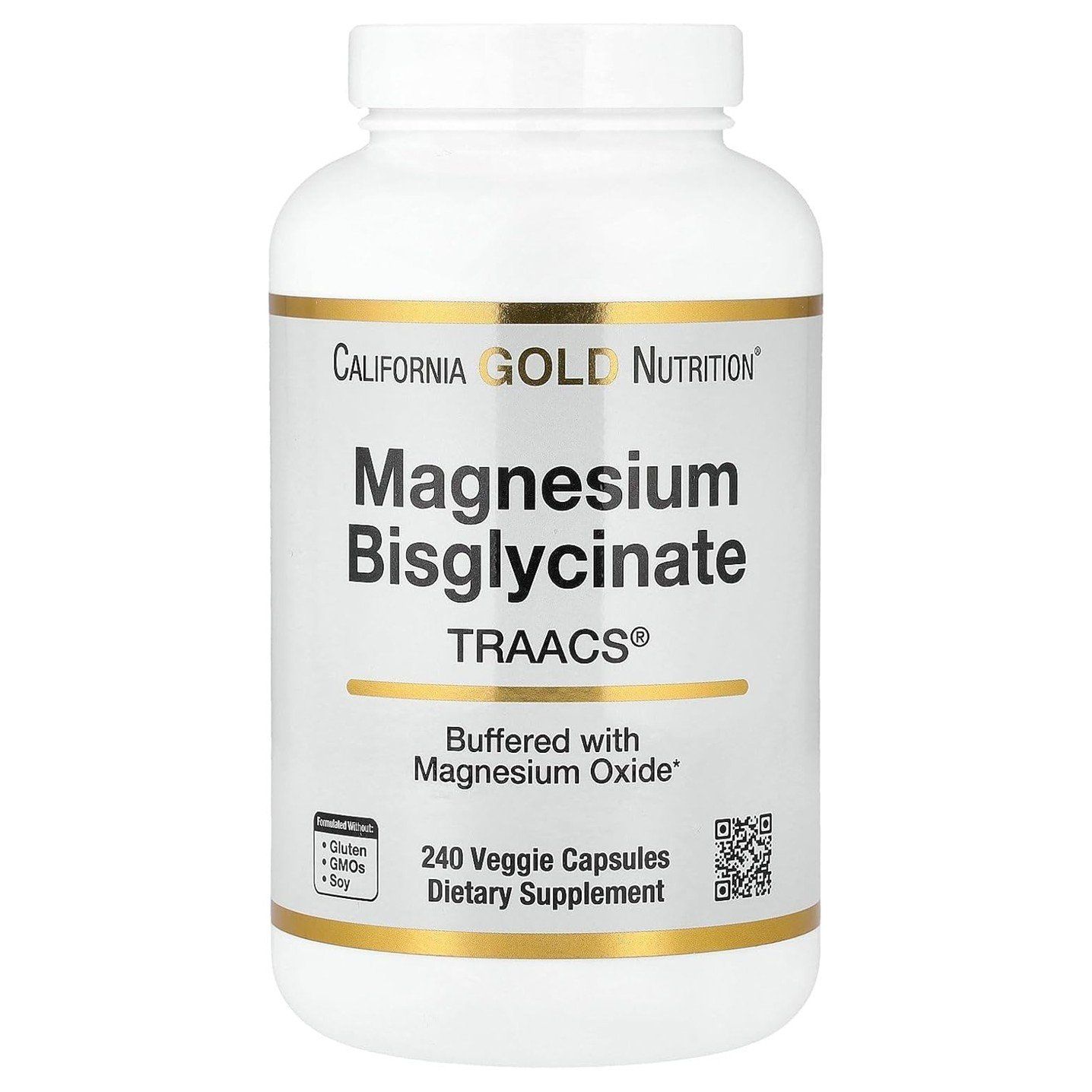 California Gold Nutrition Magnesium Bisglycinate Chelate - 240 Veggie Capsules