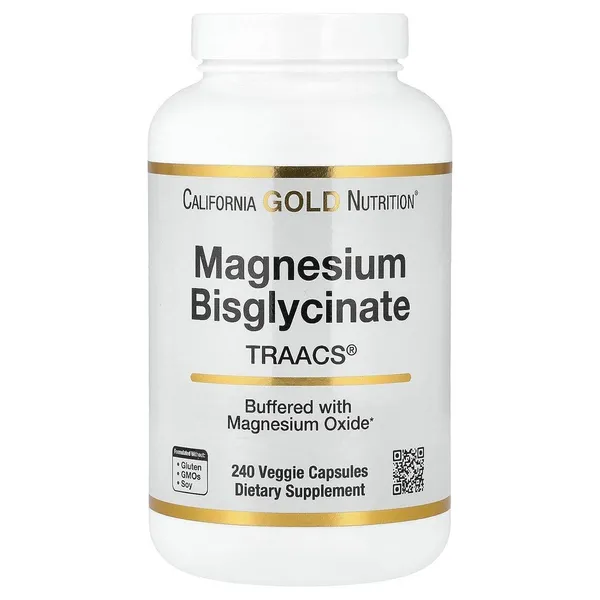 California Gold Nutrition Magnesium Bisglycinate Chelate - 240 Veggie Capsules