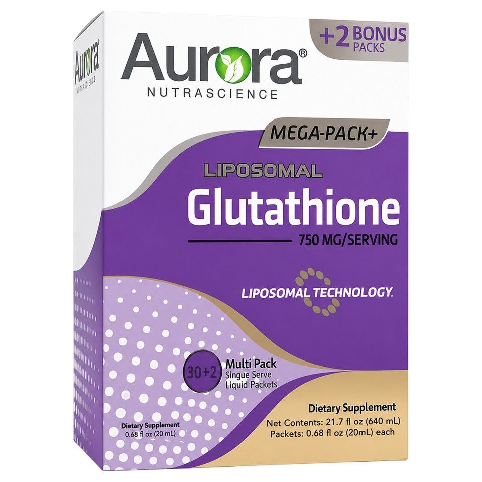 Aurora Nutrascience, Mega-Pack+, Liposomal Glutathione, 32 Packets, 0.68 fl oz (20 ml) Each