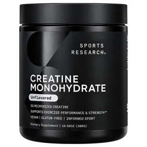 Sports Research Creatine Monohydrate Unflavored, 10.58 oz (300 g)