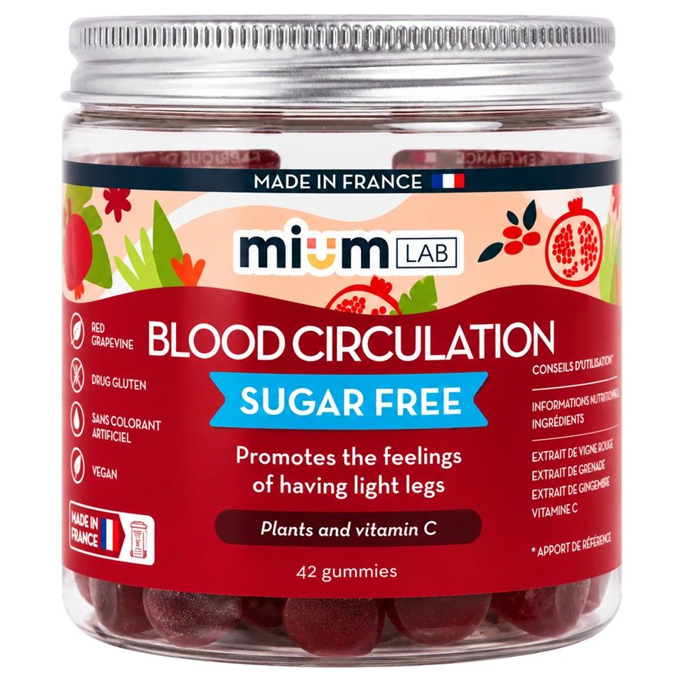 Mium Lab, Blood Circulation Gummies Sugar-Free, Grenadine Flavor, 42 Gummies
