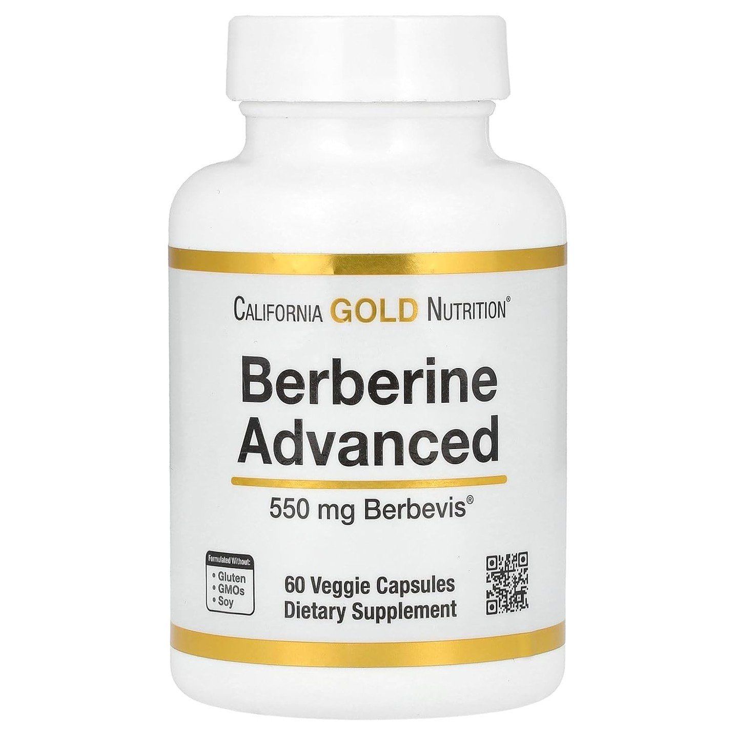 California Gold Nutrition Berberine Advanced 550 mg - 60 Veggie Capsules