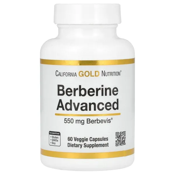 California Gold Nutrition Berberine Advanced 550 mg - 60 Veggie Capsules