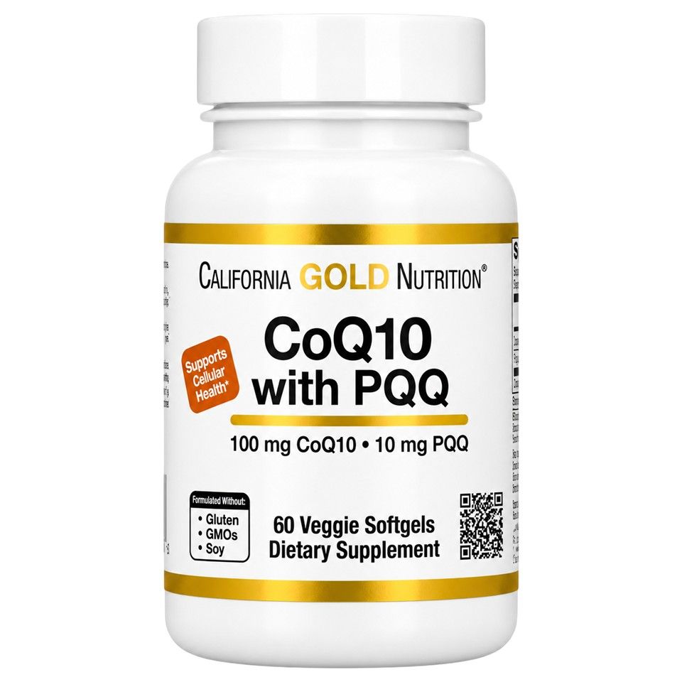 California Gold Nutrition, CoQ10 with PQQ, Ubiquinone USP, Tapioca Veggie Softgel with Sunflower Lecithin, 60 Veggie Softgel