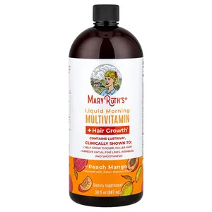 MaryRuth's Liquid Multivitamin + Hair Growth Peach Mango, 30 fl oz (887 ml)