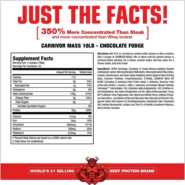 MuscleMeds Carnivor Mass Chocolate Fudge - 10.4 lbs
