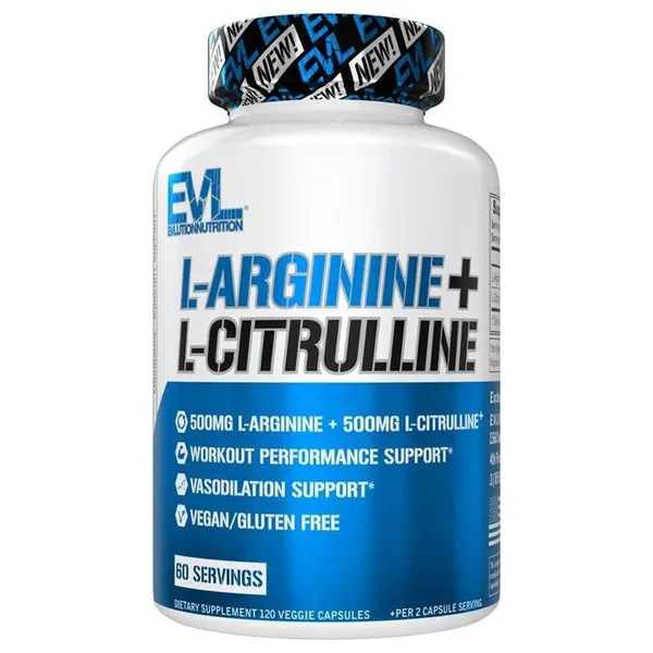 EVLution Nutrition L-Arginine + L-Citrulline - 120 Veggie Capsules