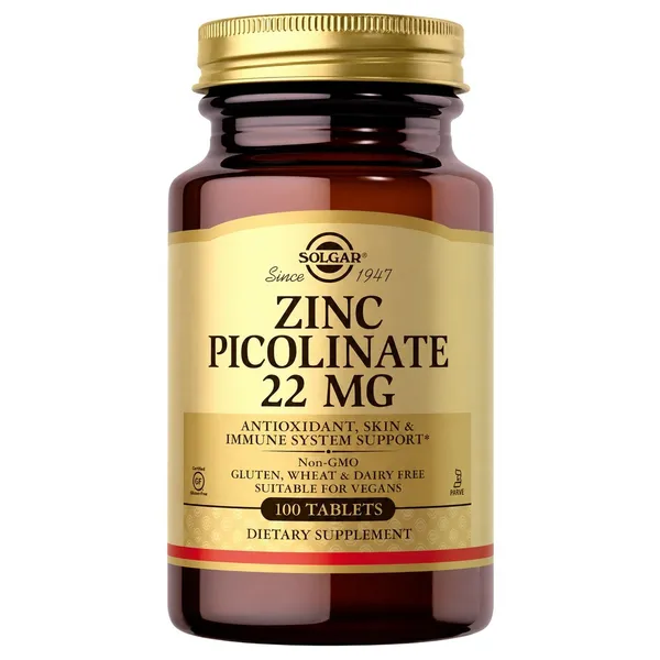 Solgar, Zinc Picolinate, 22 mg, 100 Tablets
