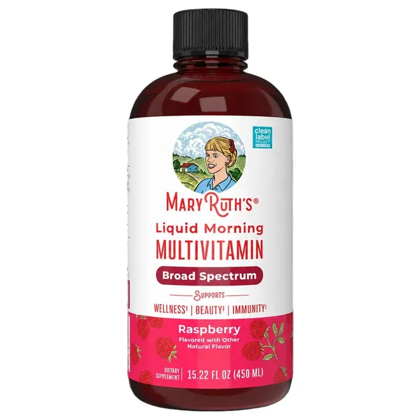 MaryRuth's Liquid Morning Multivitamin Raspberry, 15.22 fl oz (450 ml)