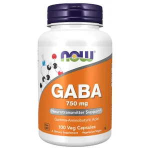 NOW Foods GABA 750 mg - 100 Veg Capsules