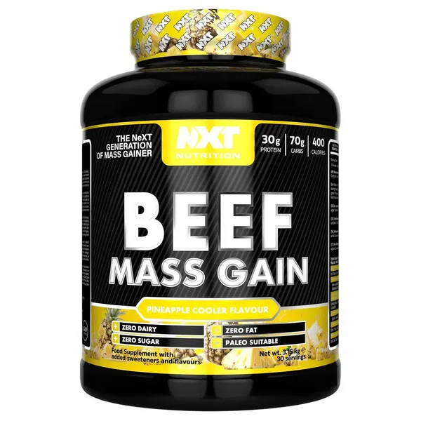 NXT Nutrition Beef Mass Gainer Pineapple Cooler, 30 Servings (3.15 kg)
