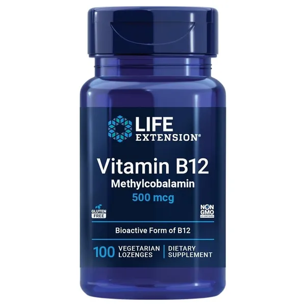 Life Extension, Vitamin B12, Methylcobalamin, 500 mcg, 100 Vegetarian Lozenges
