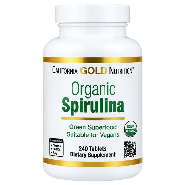 California Gold Organic Spirulina, 240 Tablets (500 mg per Tablet)
