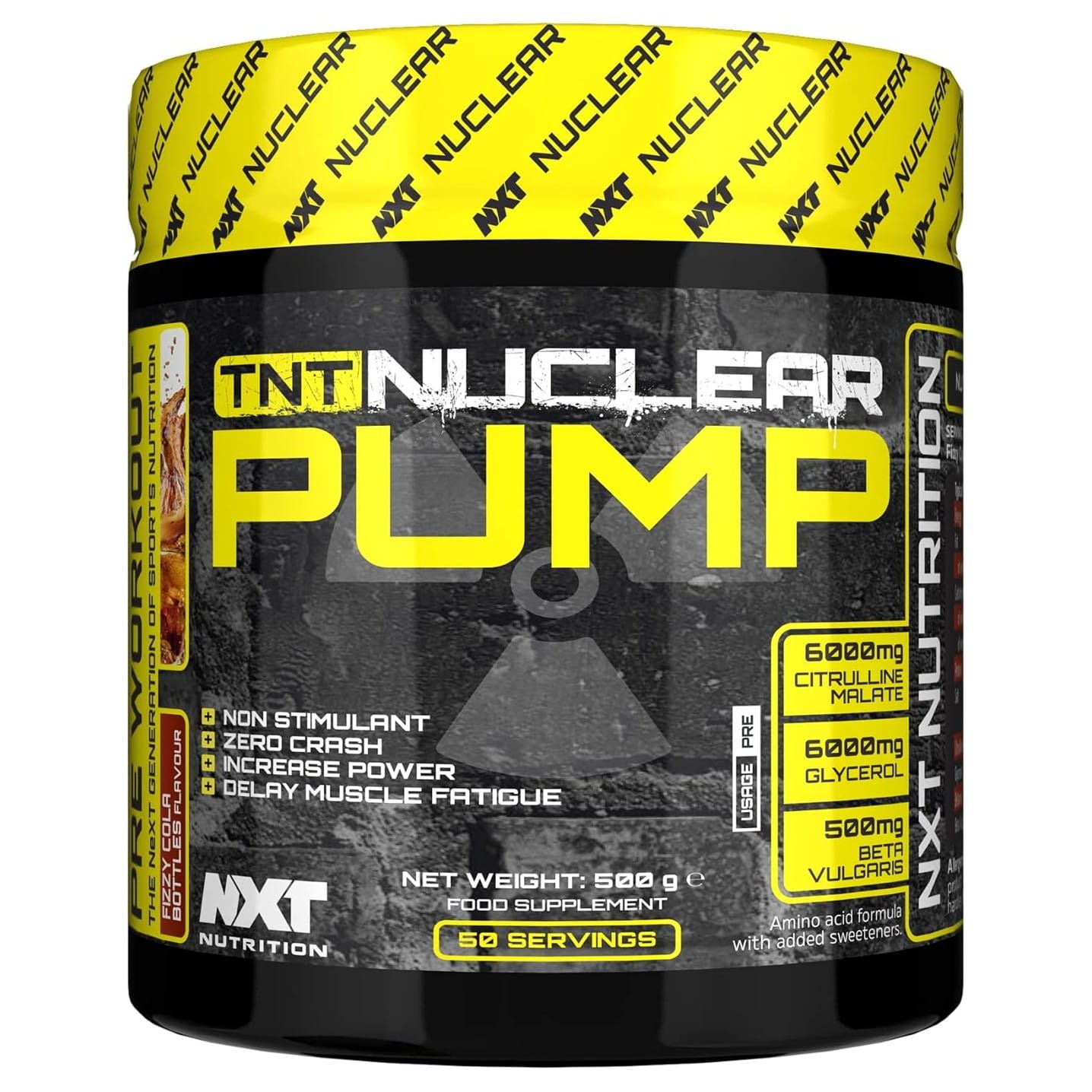 NXT Nutrition TNT Nuclear Pump Stim Free Fizzy Cola, 25 Servings (500 g)