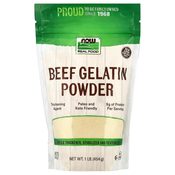 NOW Foods Beef Gelatin Powder, 1 lb (454 g)
