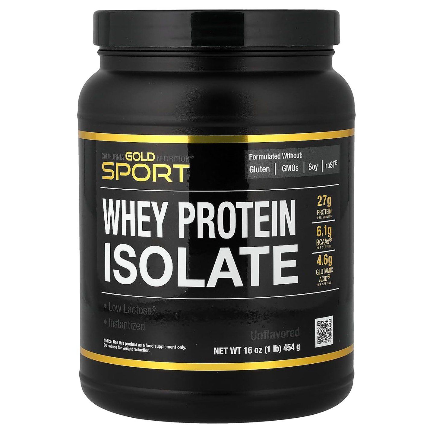 California Gold Nutrition Sport Whey Isolate Unflavored - 1 lbs