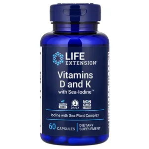 Life Extension Vitamins D & K with Sea-Iodine, 60 Capsules