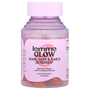 Lemme Glow Hair Skin &amp; Nails Gummies Peach - 60 Gummies