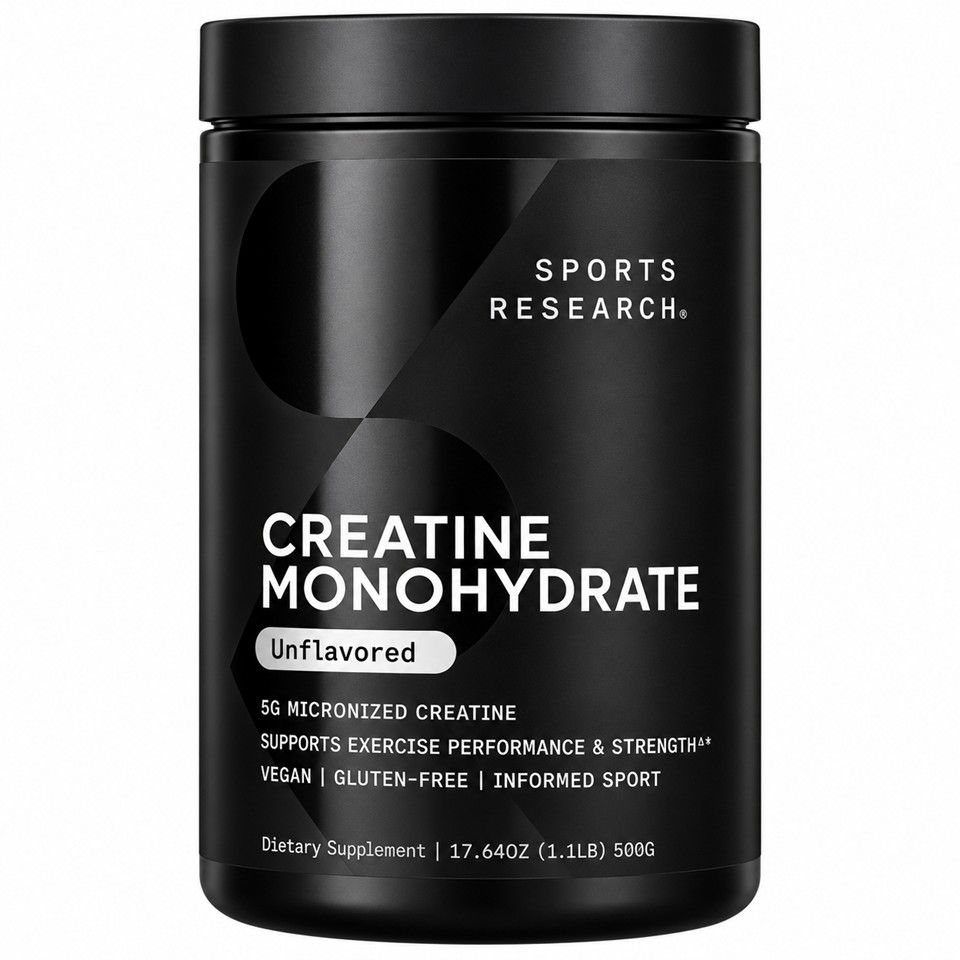 Sports Research Creatine Monohydrate Unflavored, 10.58 oz (300 g)