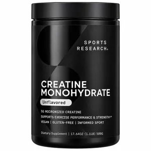 Sports Research Creatine Monohydrate Unflavored, 1.1 lb (500 g)