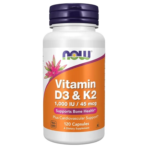 NOW Foods Vitamin D3 & K2 - 120 Capsules