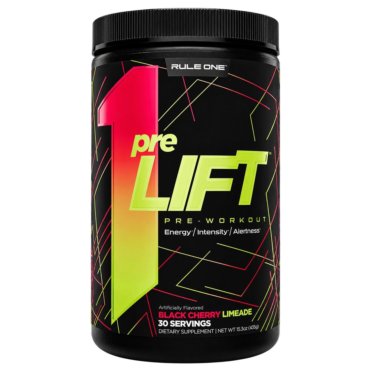 Rule 1 preLIFT Pre-Workout Black Cherry Limeade - 30 Servings