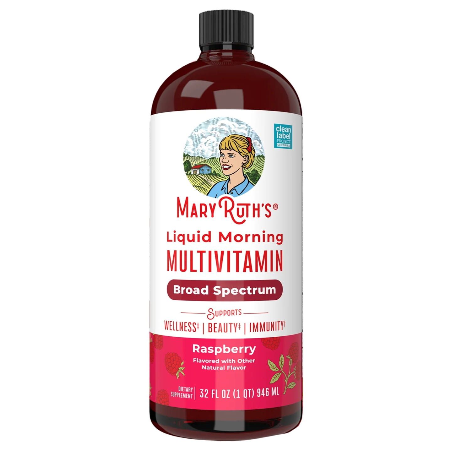 MaryRuth's Liquid Morning Multivitamin Raspberry, 15.22 fl oz (450 ml)