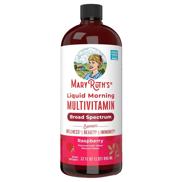 MaryRuth's Liquid Morning Multivitamin Raspberry, 15.22 fl oz (450 ml)