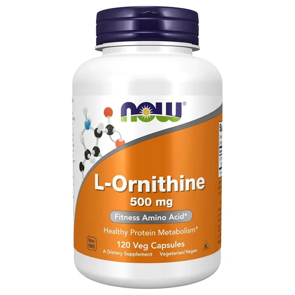 NOW Foods L-Ornithine 500 mg - 120 Veg Capsules