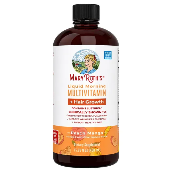 MaryRuth's Liquid Multivitamin + Hair Growth Dragon Fruit, 15.22 fl oz (450 ml)