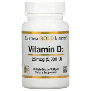 California Gold Nutrition Vitamin D3 125 mcg (5000 IU) - 90 Softgels
