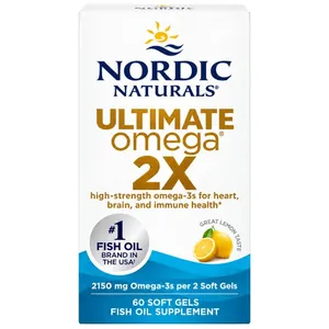 Nordic Naturals, Ultimate Omega 2X, Lemon, 60 Softgels (1,075 mg per Softgel)