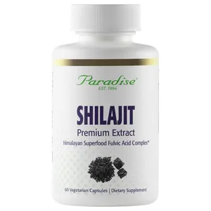 Paradise Herbs Shilajit Premium Extract 250 mg - 60 Vegetarian Capsules