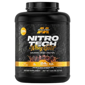 MuscleTech NitroTech 100% Whey Gold - 5 lbs - double rich chocolate