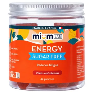 Mium Lab, Energy Gummies Sugar-Free, Pineapple Flavor, 42 Gummies