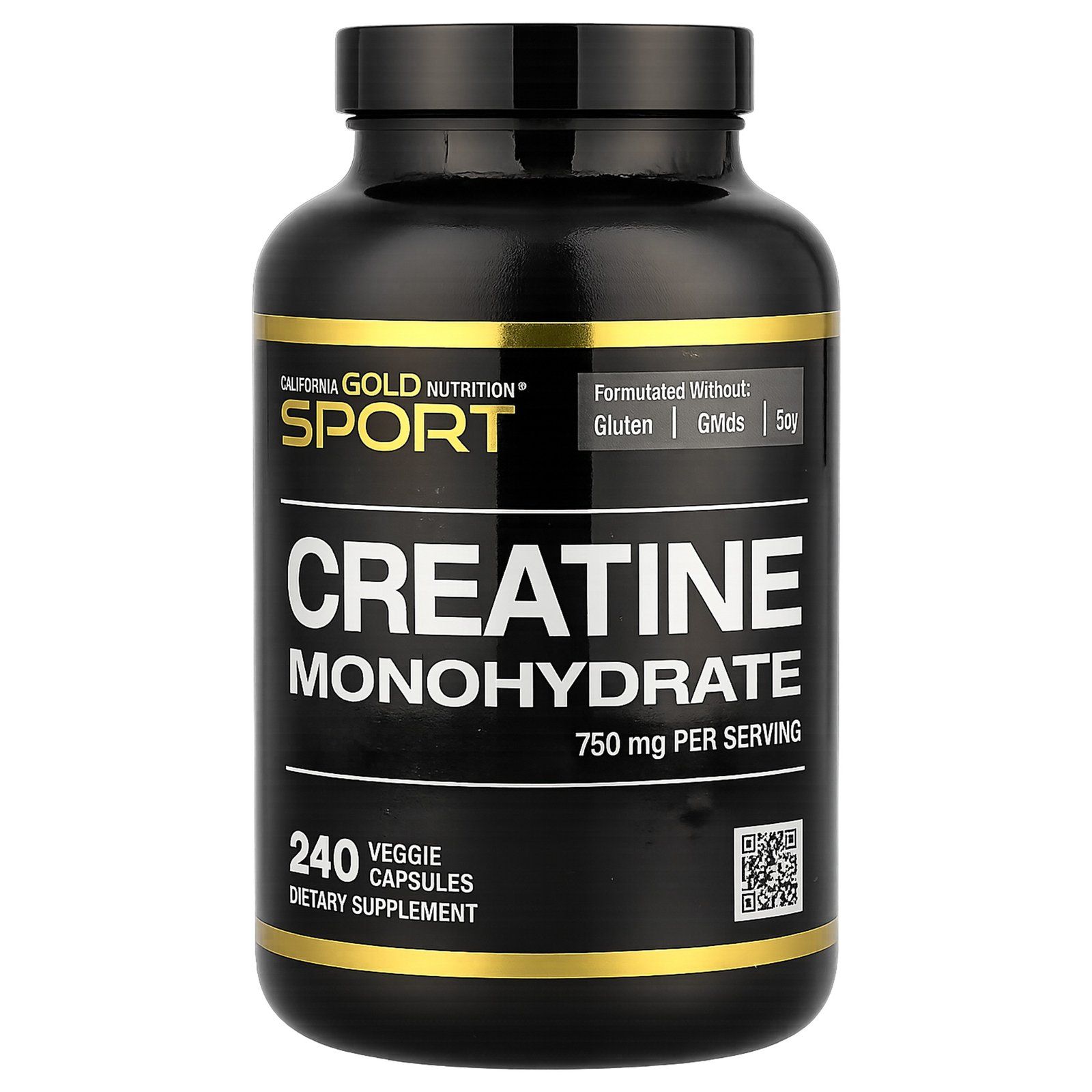 California Gold Nutrition Creatine Monohydrate 750 mg - 240 Veggie Capsules