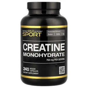 California Gold Nutrition Creatine Monohydrate 750 mg - 240 Veggie Capsules