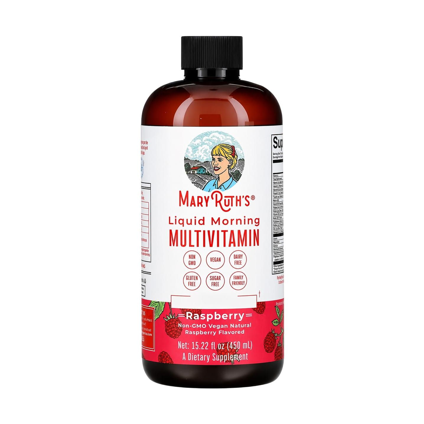 MaryRuth's, Liquid Morning Multivitamin, Raspberry, 15.22 fl oz (450 ml)