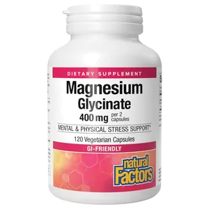 Natural Factors, Magnesium Glycinate, 200 mg, 120 Vegetarian Capsules