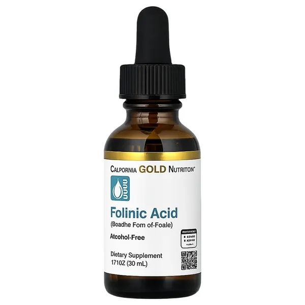 California Gold Nutrition, Folinic Acid, Alcohol Free, 1 fl oz (30 ml)
